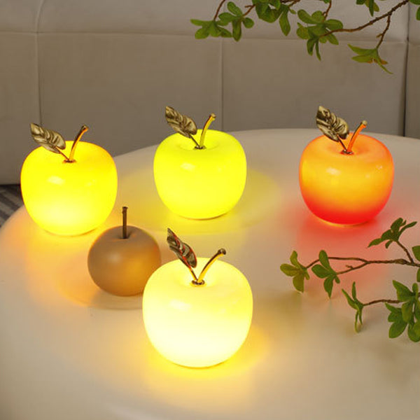 Battery Iron Glass Apple-Shaped Table Lamp