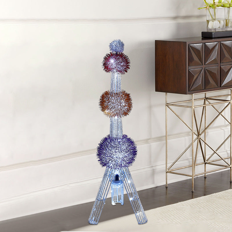 Weaving Aluminum Wire Tower Floor Lamp