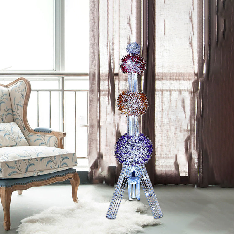 Weaving Aluminum Wire Tower Floor Lamp