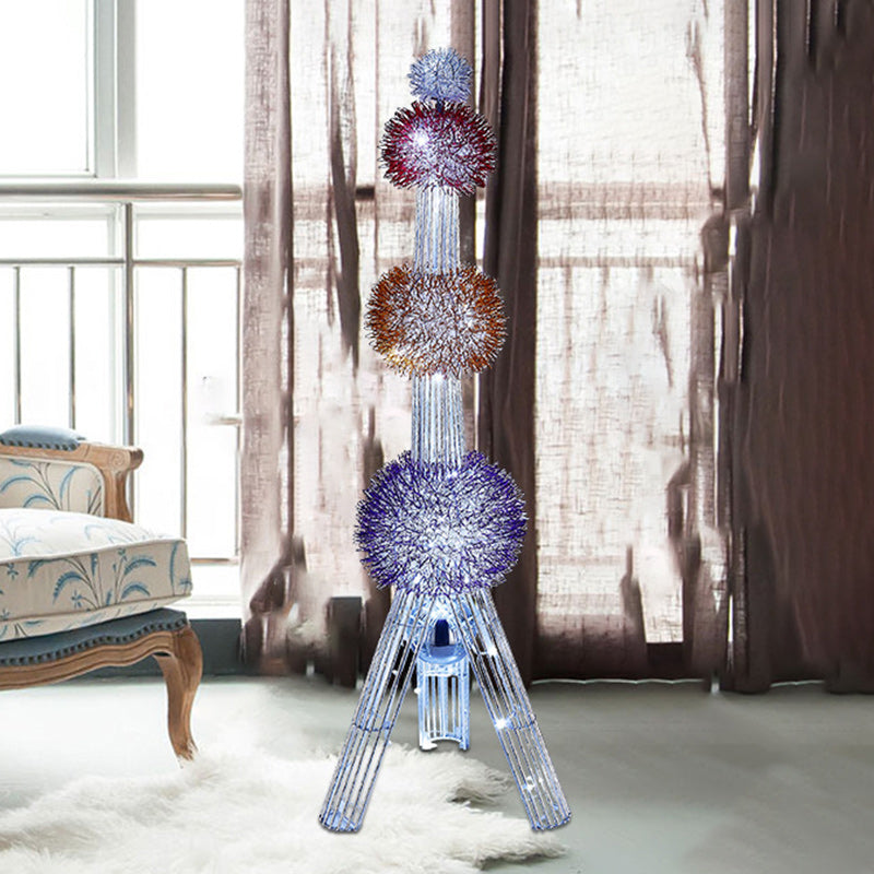 Weaving Aluminum Wire Tower Floor Lamp