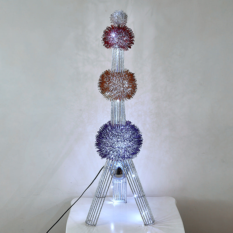 Weaving Aluminum Wire Tower Floor Lamp