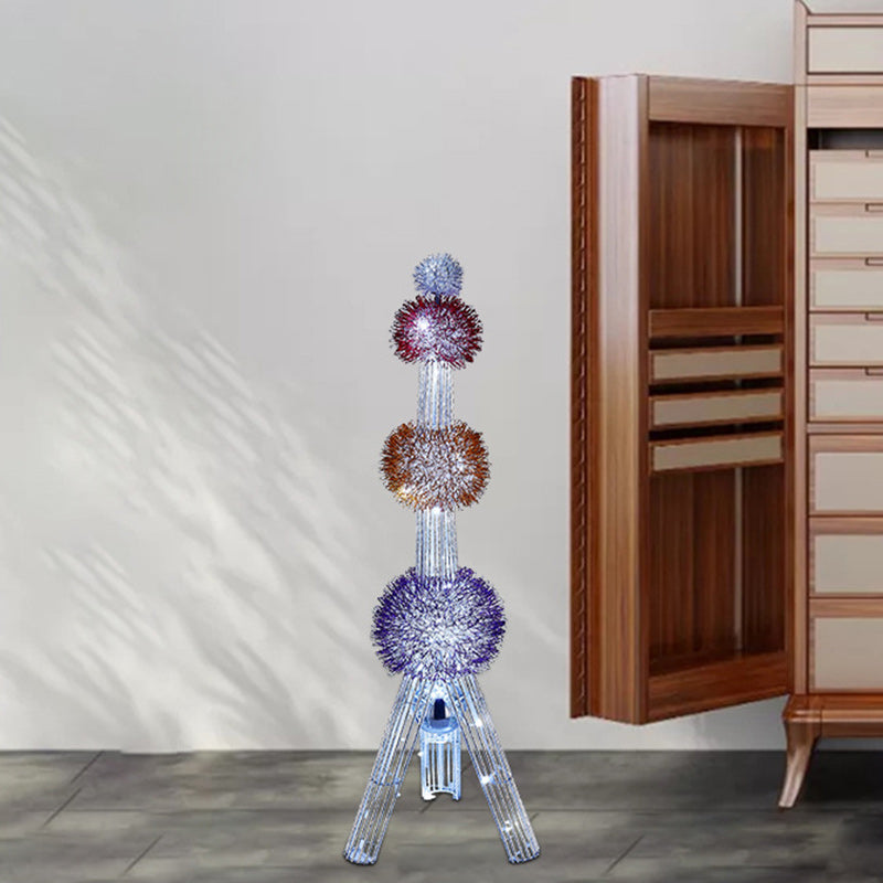 Weaving Aluminum Wire Tower Floor Lamp