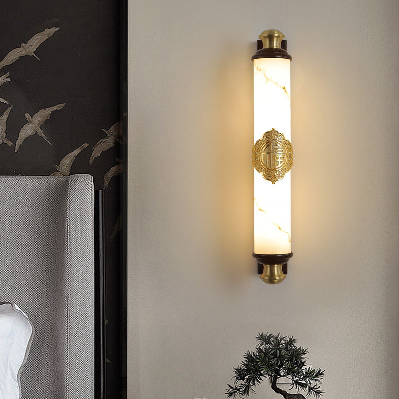 Brass Wujin Wood Imitation Wall Lamp