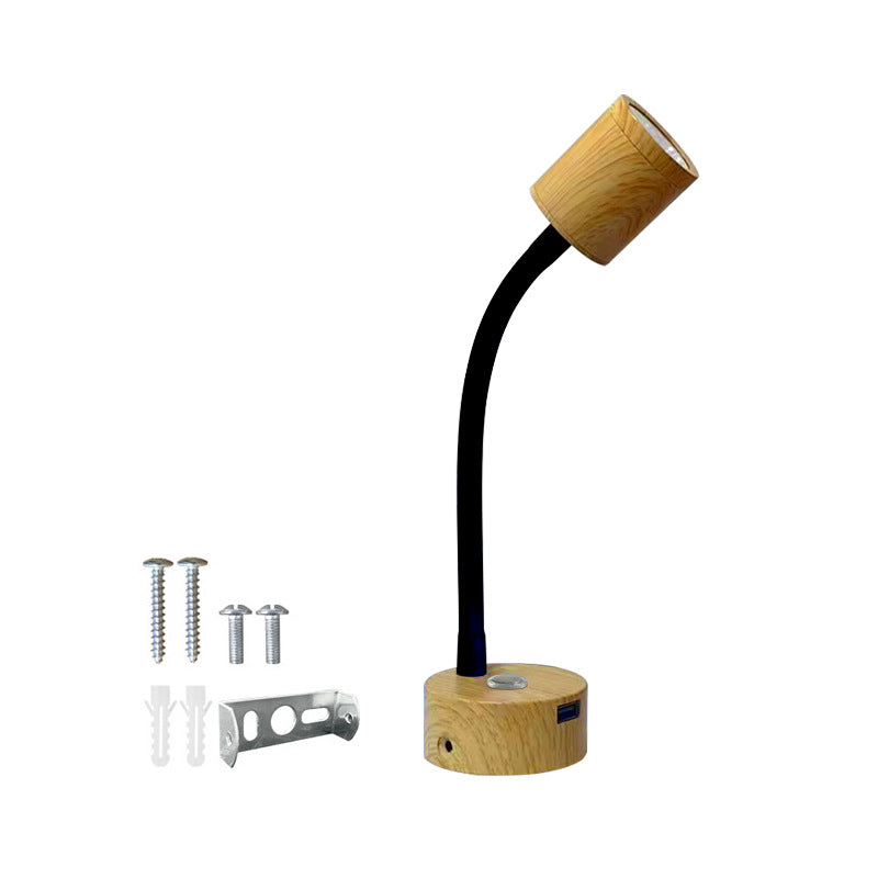 Aluminum Gooseneck Reading Bedside Wall Lamp