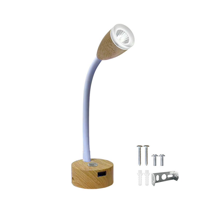 Aluminum Gooseneck Reading Bedside Wall Lamp