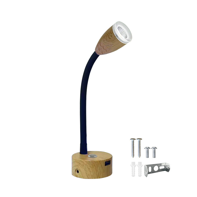 Aluminum Gooseneck Reading Bedside Wall Lamp