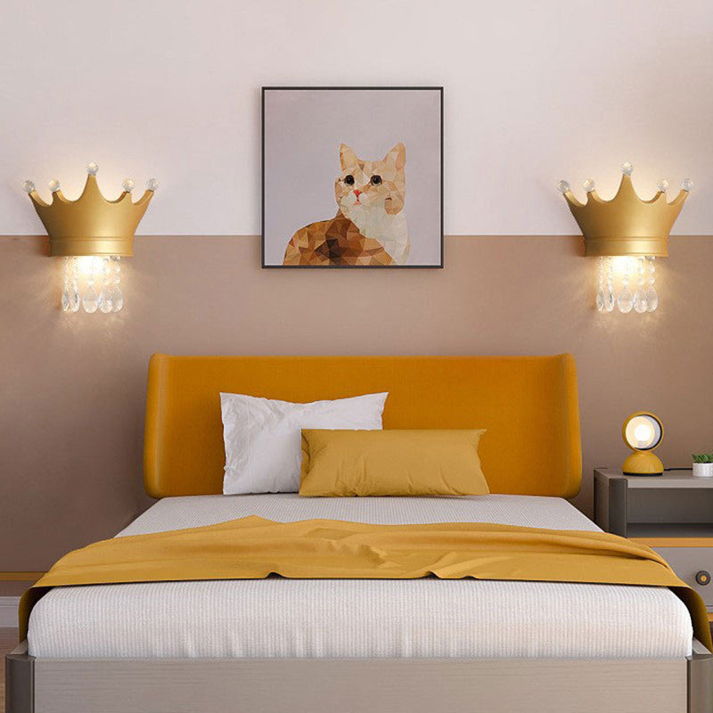 Kids Resin Crystal Crown Wall Lamp