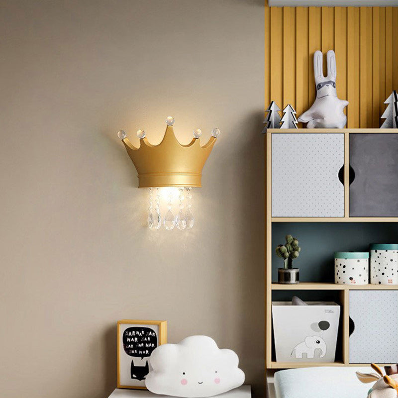Kids Resin Crystal Crown Wall Lamp