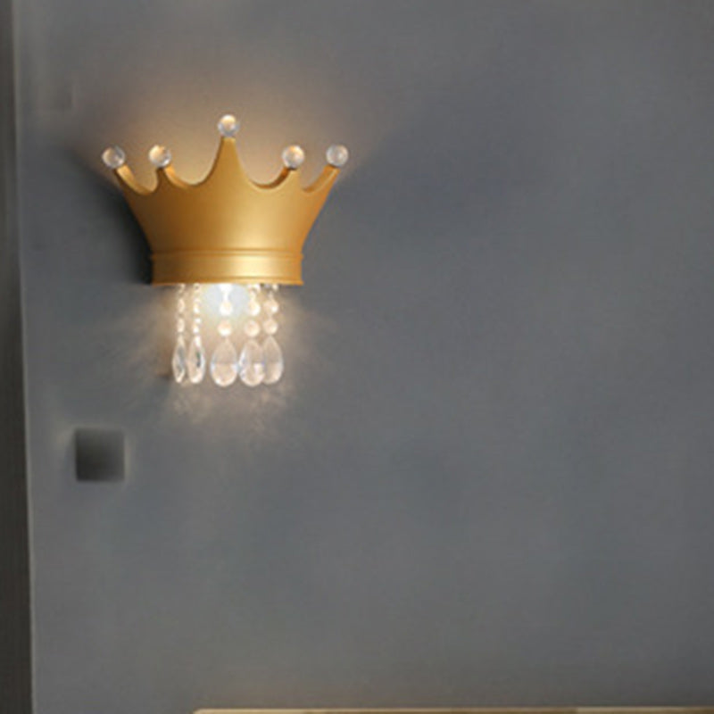 Kids Resin Crystal Crown Wall Lamp