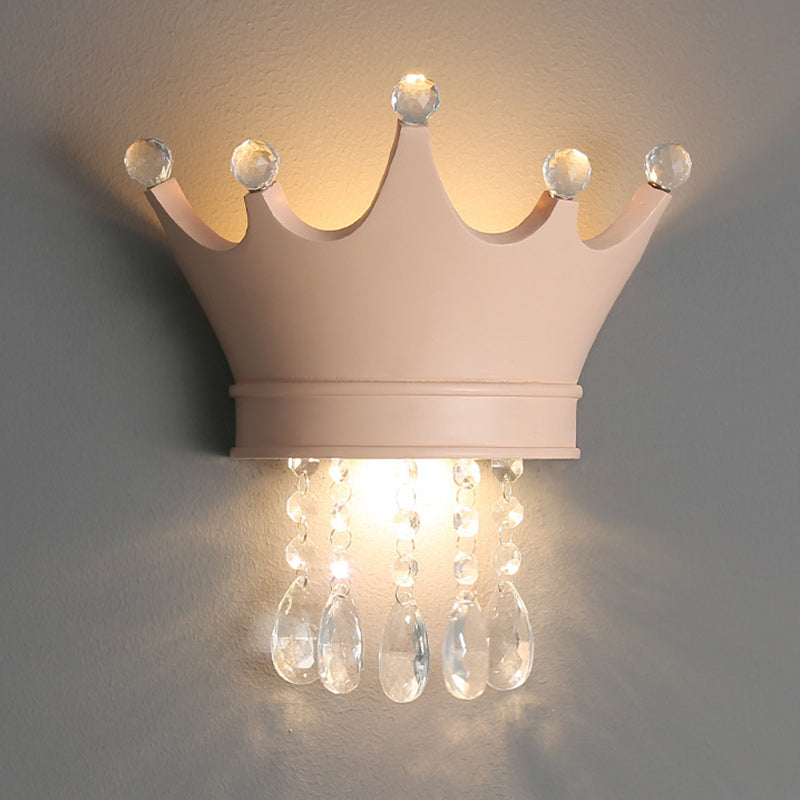 Kids Resin Crystal Crown Wall Lamp