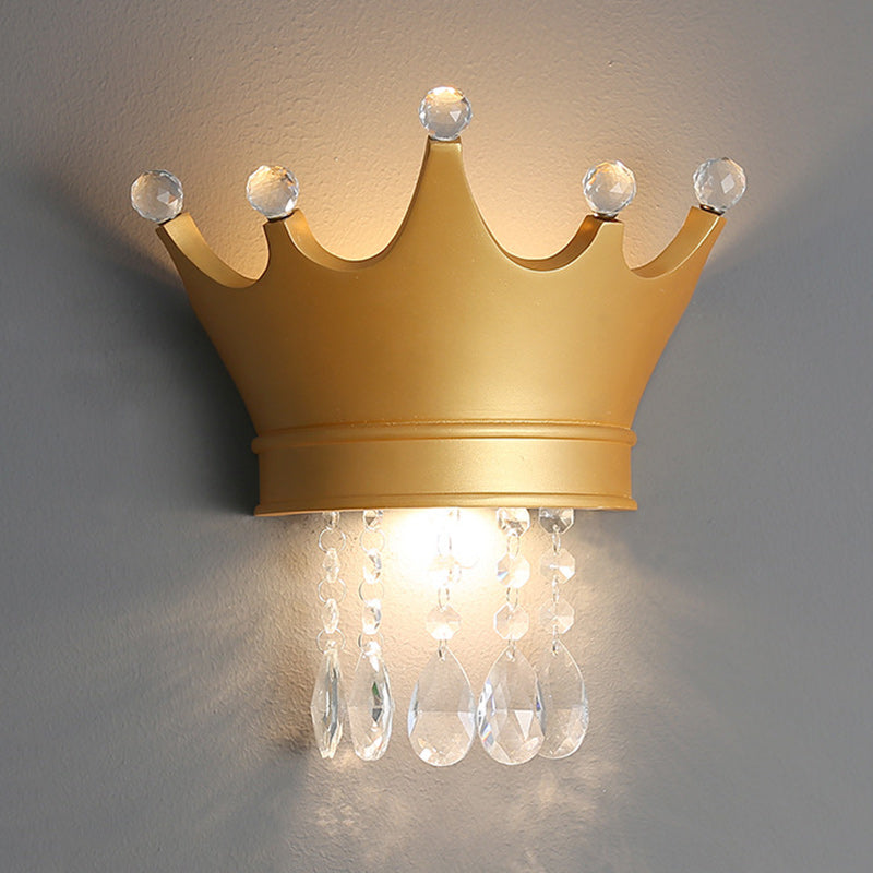 Kids Resin Crystal Crown Wall Lamp