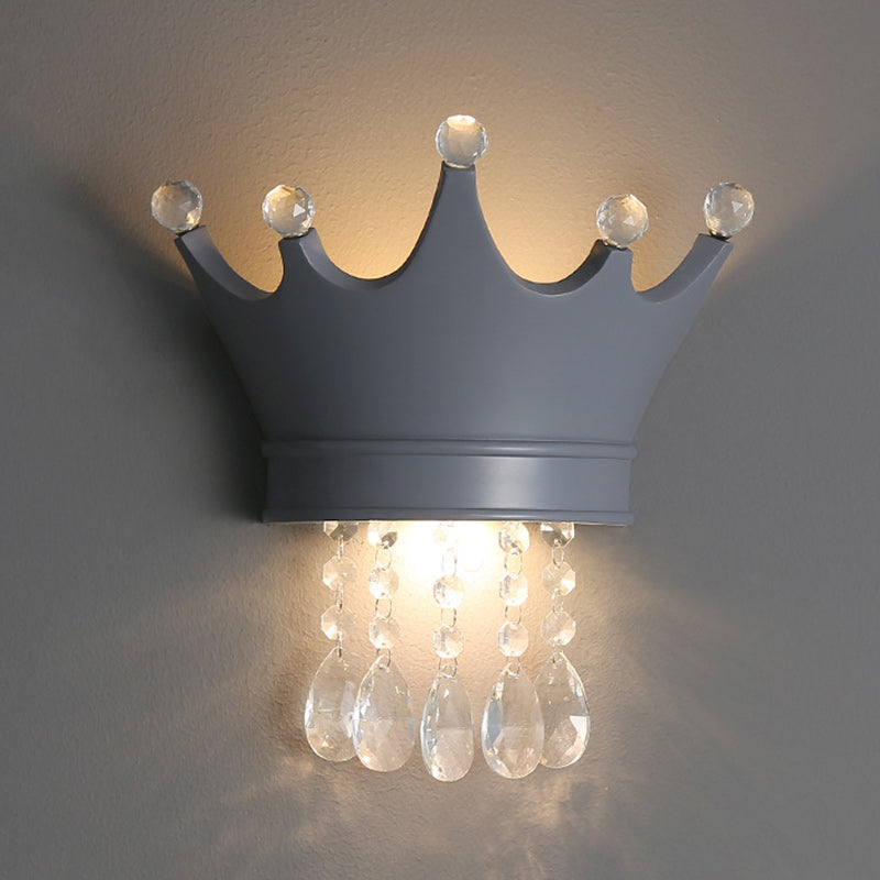 Kids Resin Crystal Crown Wall Lamp