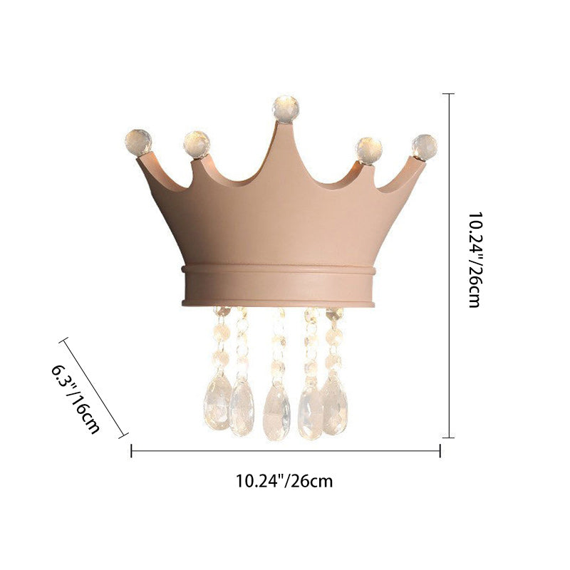 Kids Resin Crystal Crown Wall Lamp