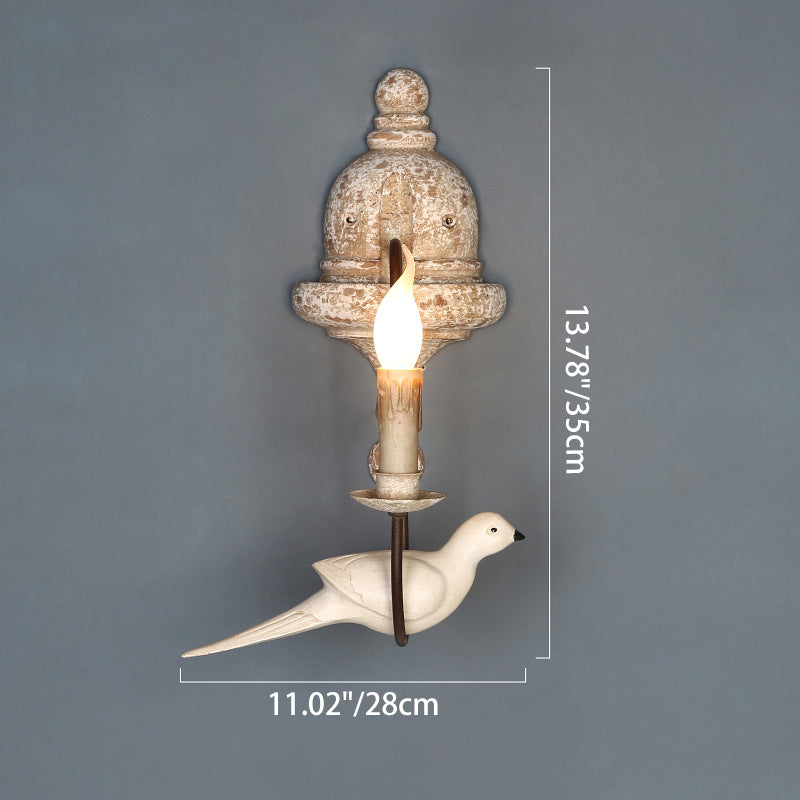 Solid Wood Metal Candelabra Wall Lamp