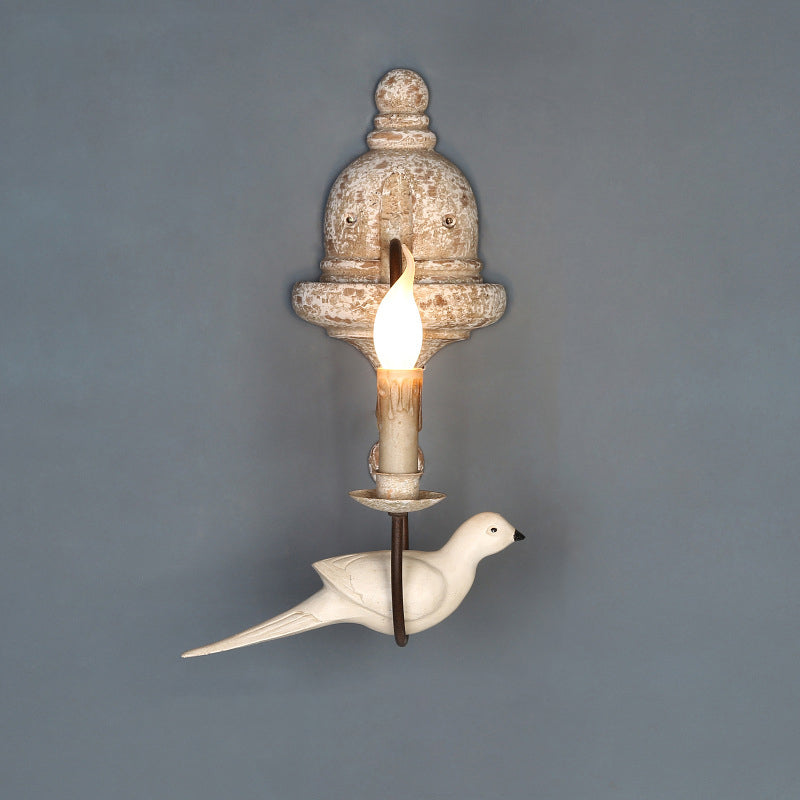 Solid Wood Metal Candelabra Wall Lamp