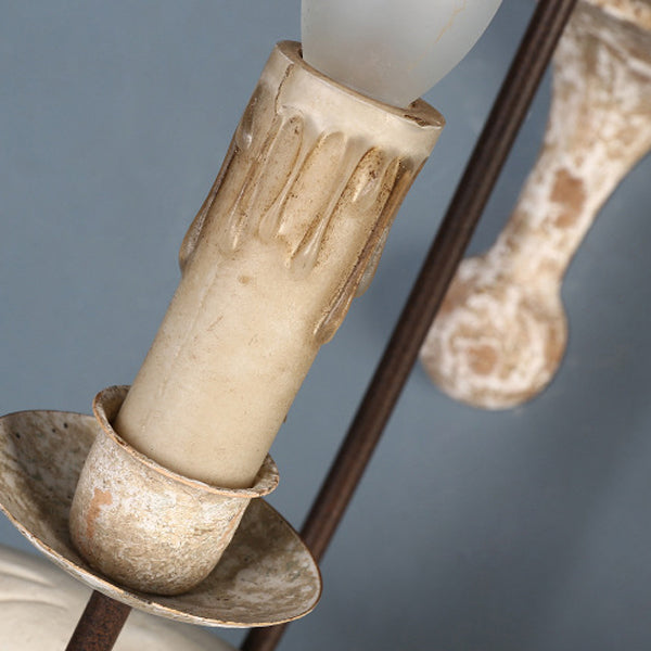 Solid Wood Metal Candelabra Wall Lamp