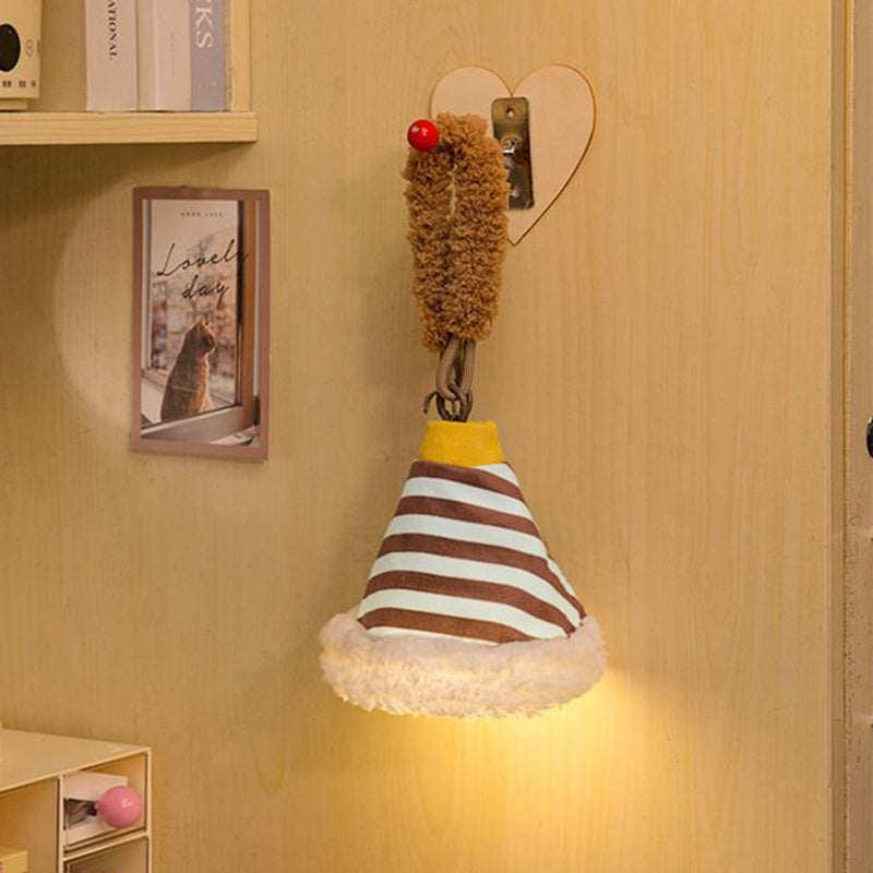 Fabric Rechargeable Bell-Striped Night Wall Lamp