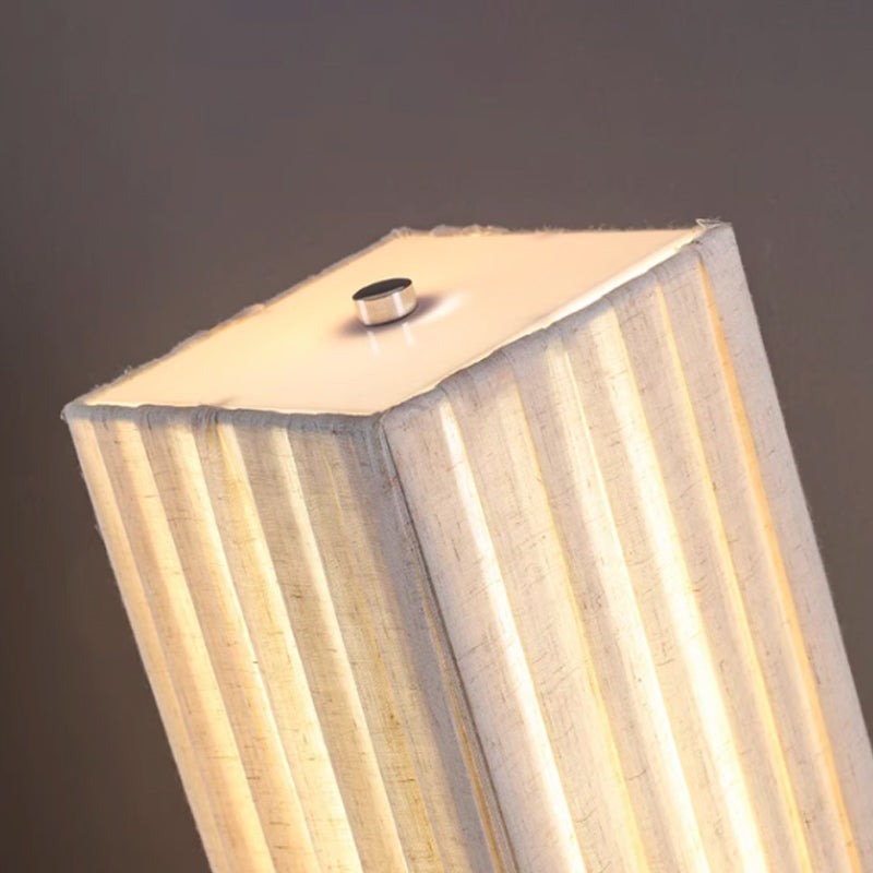 Walnut Fabric Square Column Table Lamp