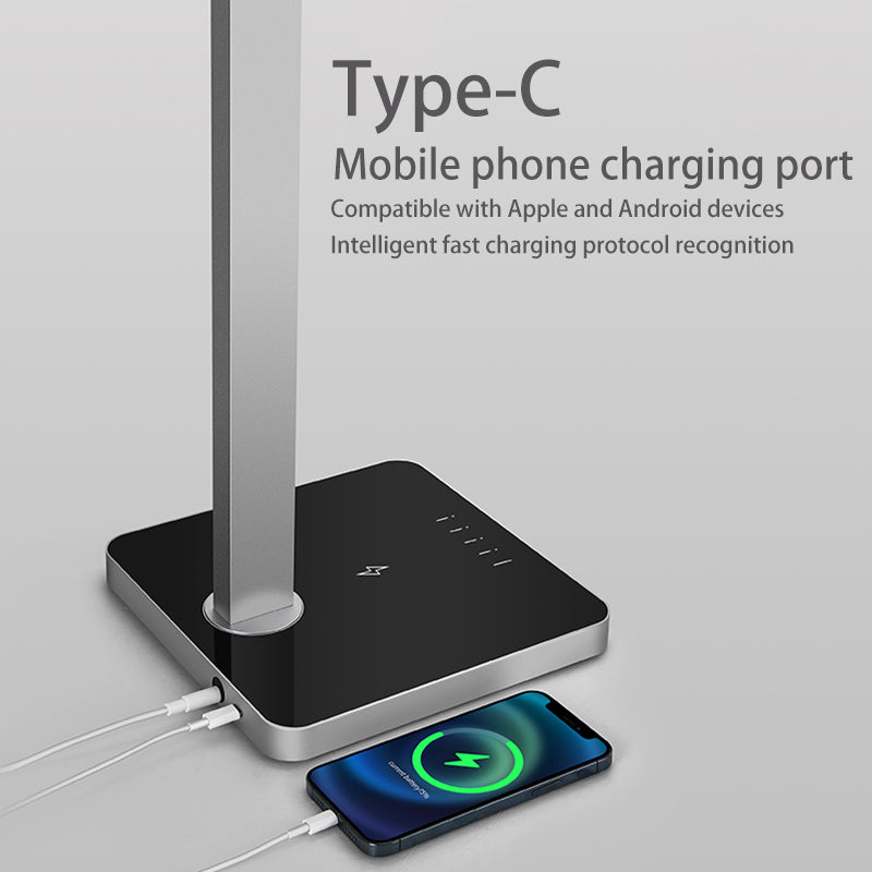 Aluminum Desk Wireless Charger Table Lamp