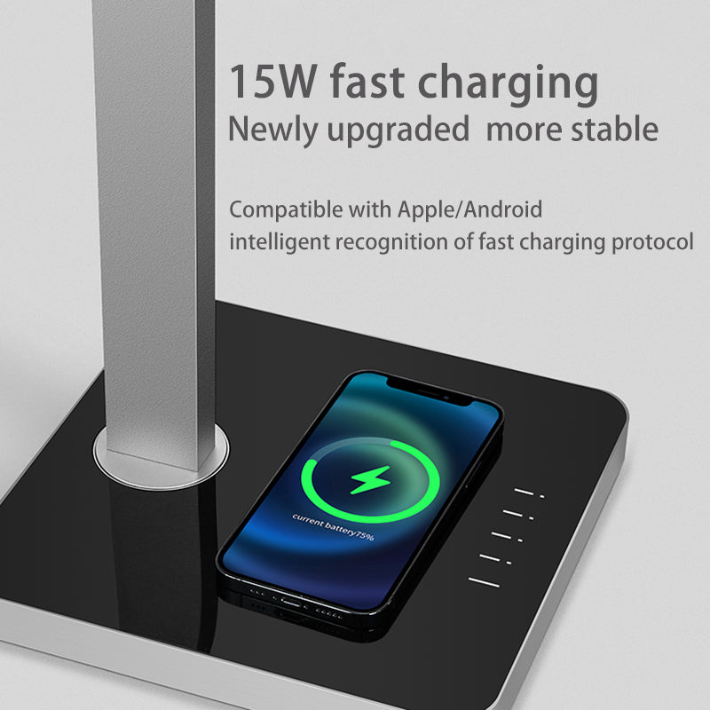 Aluminum Desk Wireless Charger Table Lamp