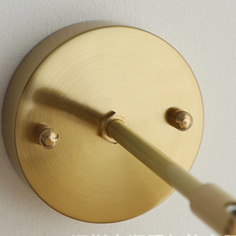 Glass Brass Iron Pleated Wall Lamp