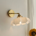 Glass Brass Iron Pleated Wall Lamp