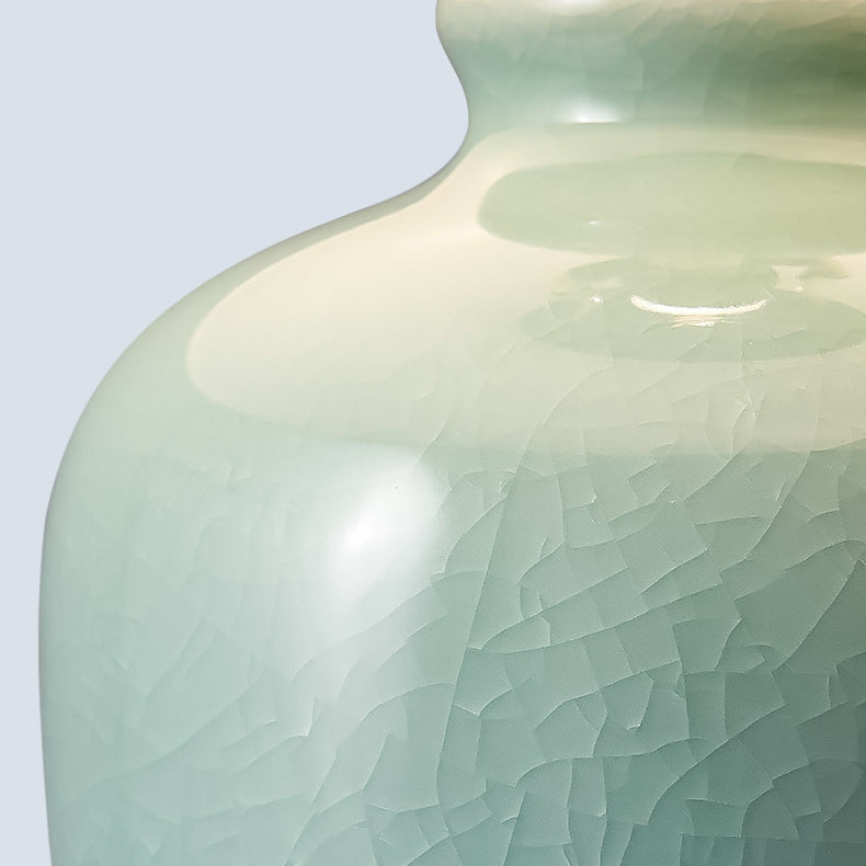 Ceramic Fabric Elliptical Bedroom Table Lamp