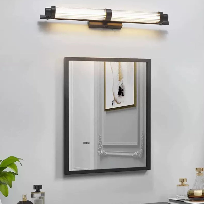 Iron Glass Cylinder Rectangle Wall Lamp