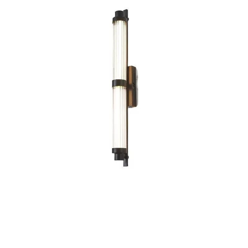 Iron Glass Cylinder Rectangle Wall Lamp