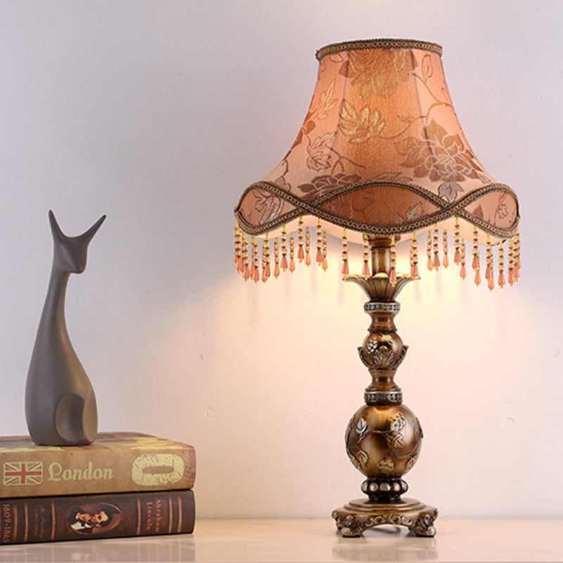 Hexagonal Resin Fabric Bedroom Table Lamp