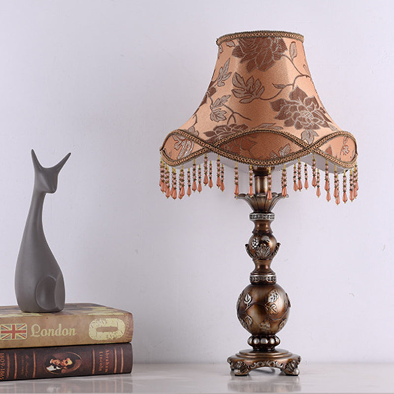 Hexagonal Resin Fabric Bedroom Table Lamp