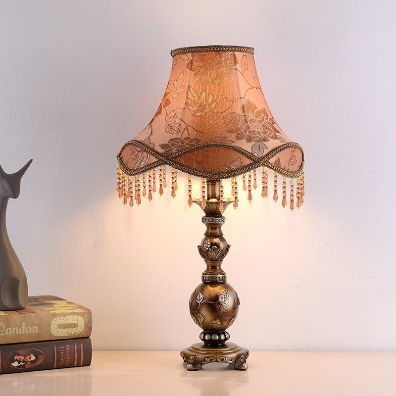 Hexagonal Resin Fabric Bedroom Table Lamp
