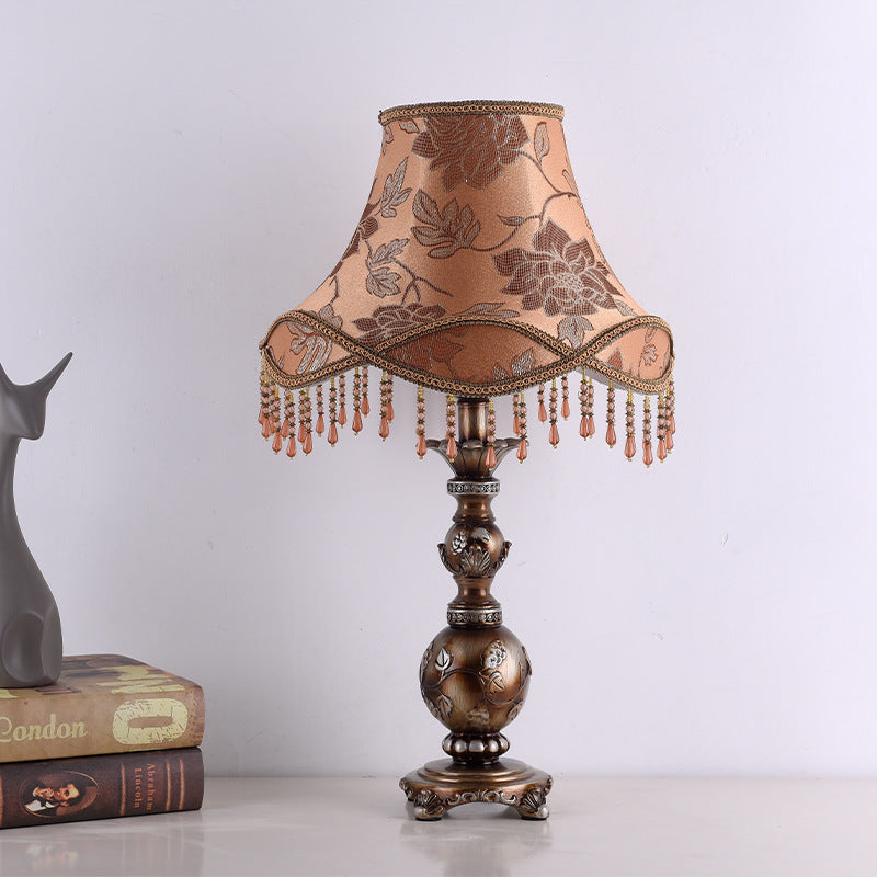 Hexagonal Resin Fabric Bedroom Table Lamp
