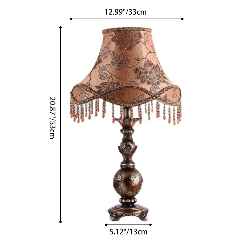 Hexagonal Resin Fabric Bedroom Table Lamp