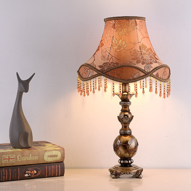 Hexagonal Resin Fabric Bedroom Table Lamp