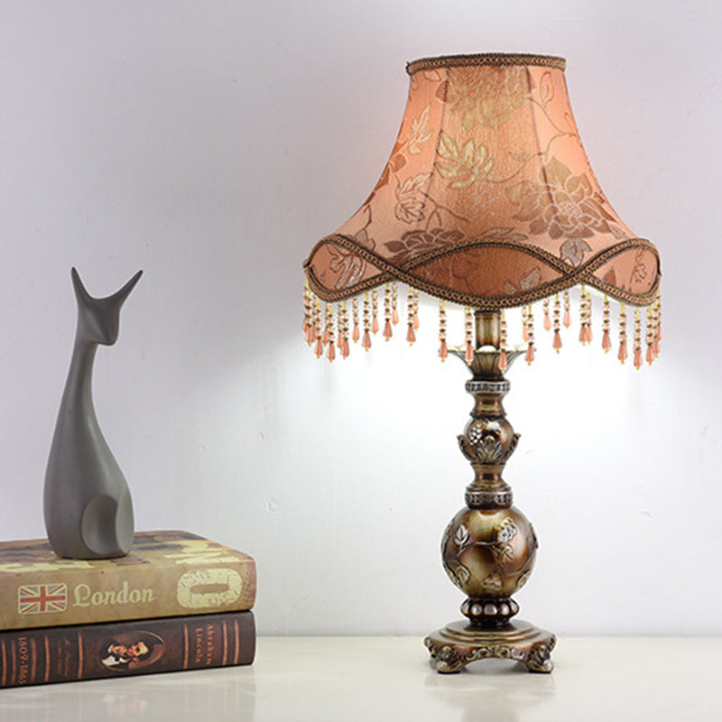 Hexagonal Resin Fabric Bedroom Table Lamp