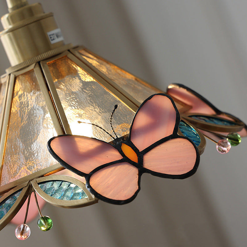 Cone Glass Copper Living Wall Lamp