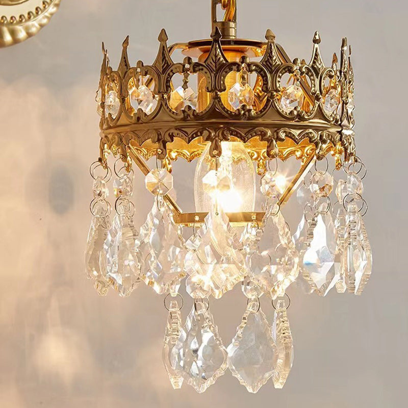 Teardrop Crystal Iron Living Wall Lamp