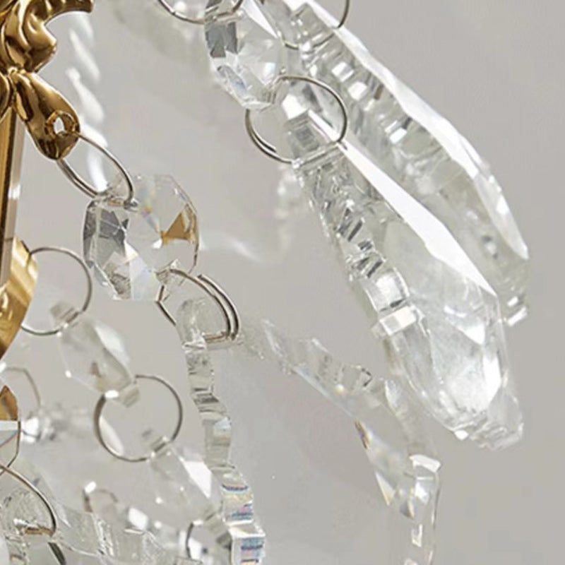 Teardrop Crystal Iron Living Wall Lamp