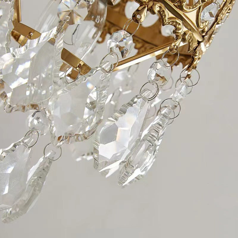 Teardrop Crystal Iron Living Wall Lamp