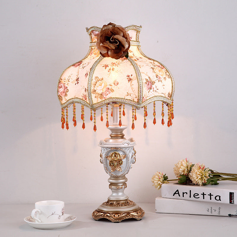 Drum Resin Fabric Living Table Lamp