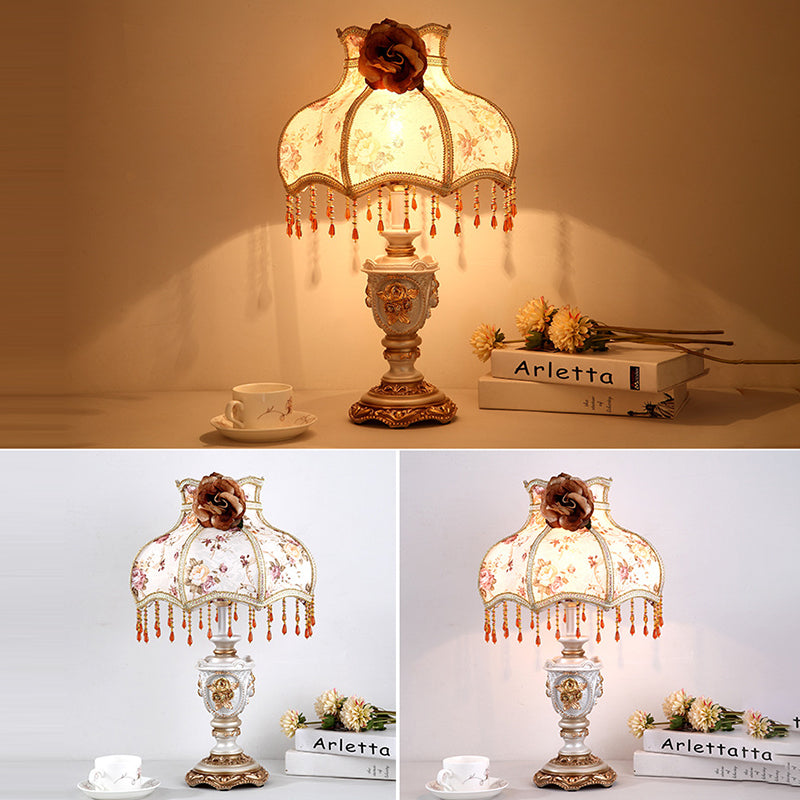 Drum Resin Fabric Living Table Lamp