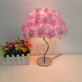 Flower Iron Fabric Living Table Lamp