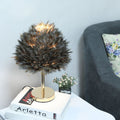 Oval Feather Iron Living Table Lamp