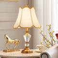 Drum Fabric Crystal Copper Table Lamp