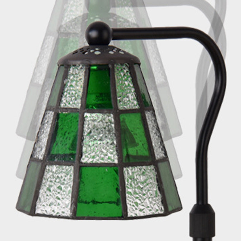 Dome Glass Iron Wood Table Lamp
