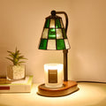 Dome Glass Iron Wood Table Lamp