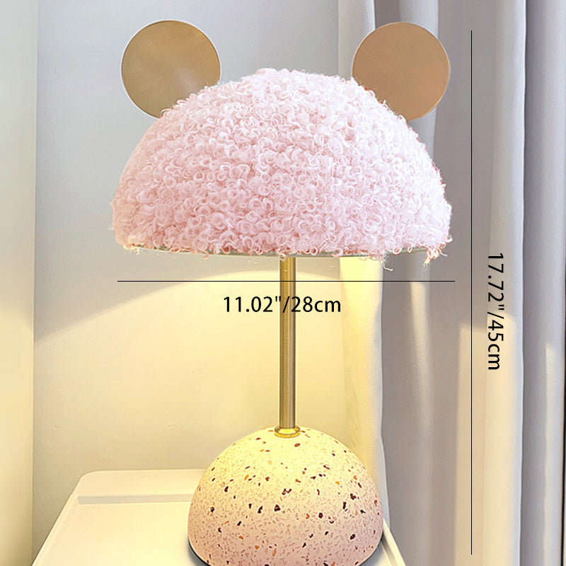 Dome Iron Fabric Stone Table Lamp