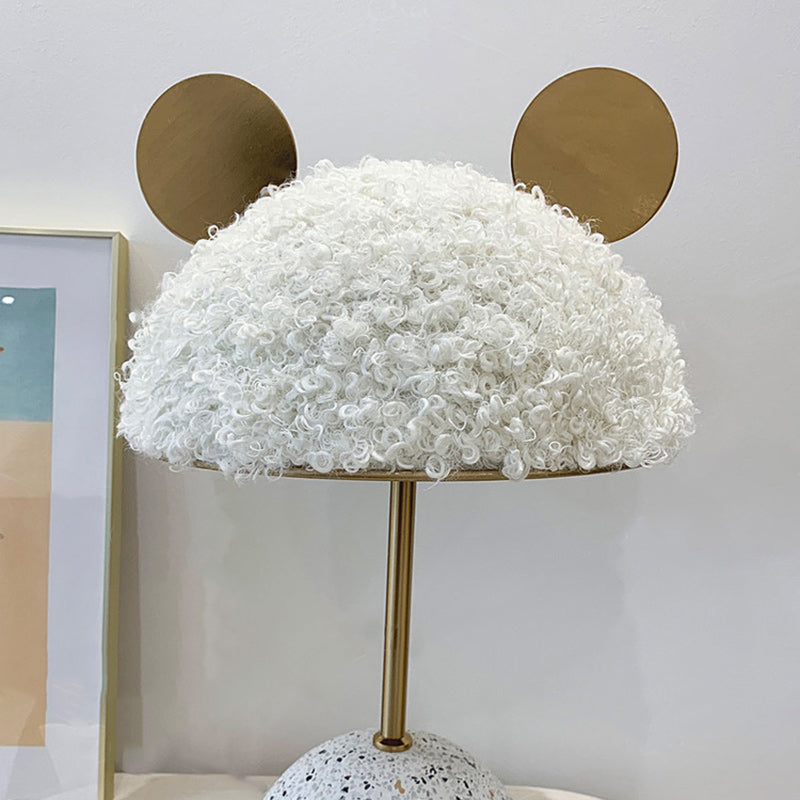 Dome Iron Fabric Stone Table Lamp