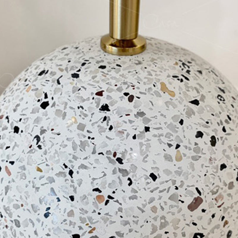 Dome Iron Fabric Stone Table Lamp